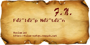 Fülöp Nátán névjegykártya